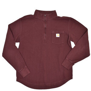 Carhartt Women's 1/4 Zip Long Sleeve Thermal Shirt Relaxed Fit Size L 103362